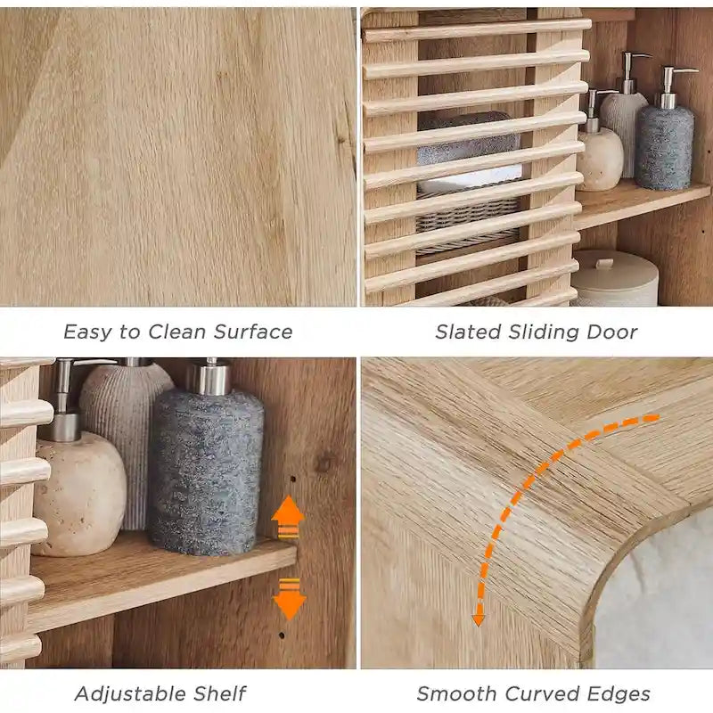 Slatted Door Over The Toilet Storage Cabinet, Bathroom Storage Cabinet