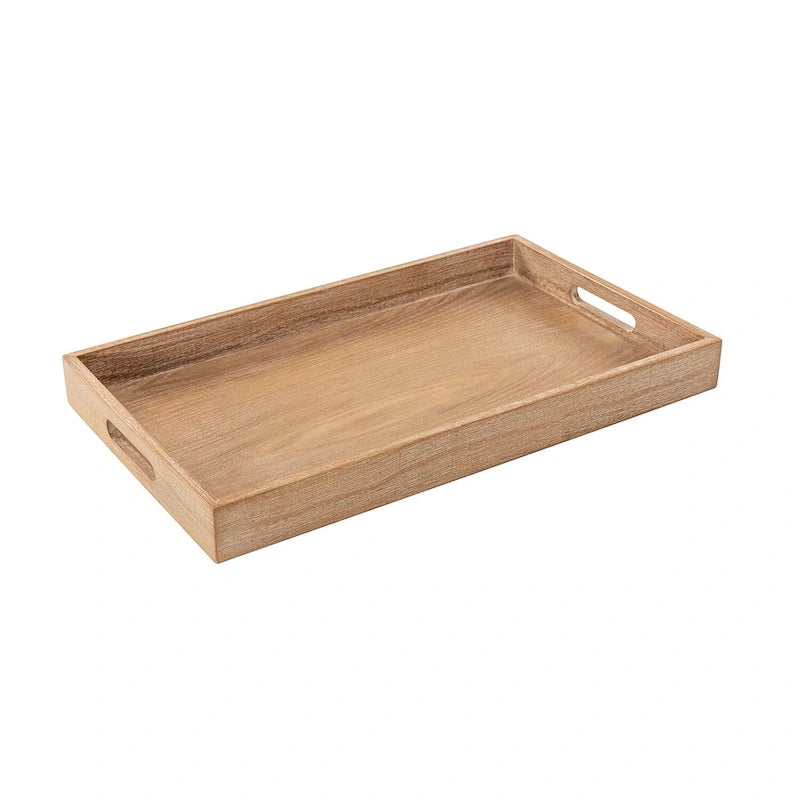 Upholstered Traditional Rectangular Cocktail Ottoman with Tray
