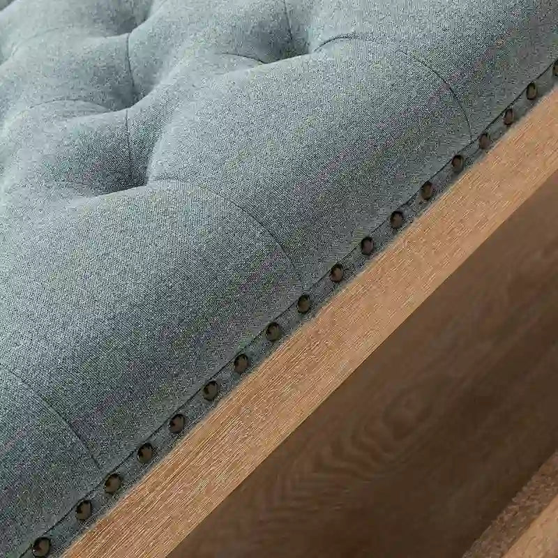 Upholstered Traditional Rectangular Cocktail Ottoman with Tray