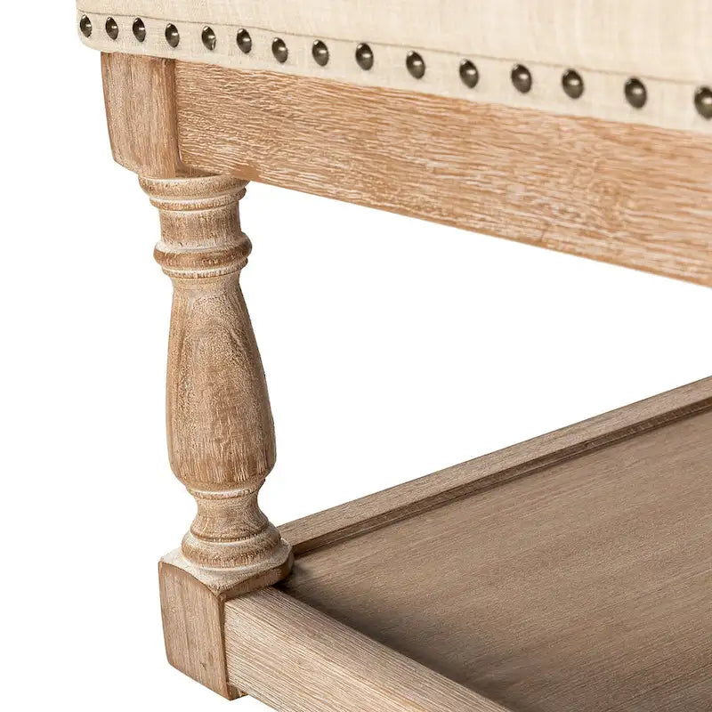 Upholstered Traditional Rectangular Cocktail Ottoman with Tray