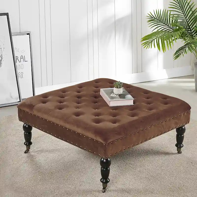 Supersoft Tufted Coffee Table Ottoman - 33 x 33 x 18