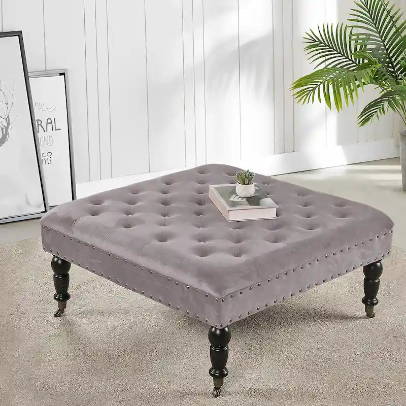 Supersoft Tufted Coffee Table Ottoman - 33 x 33 x 18