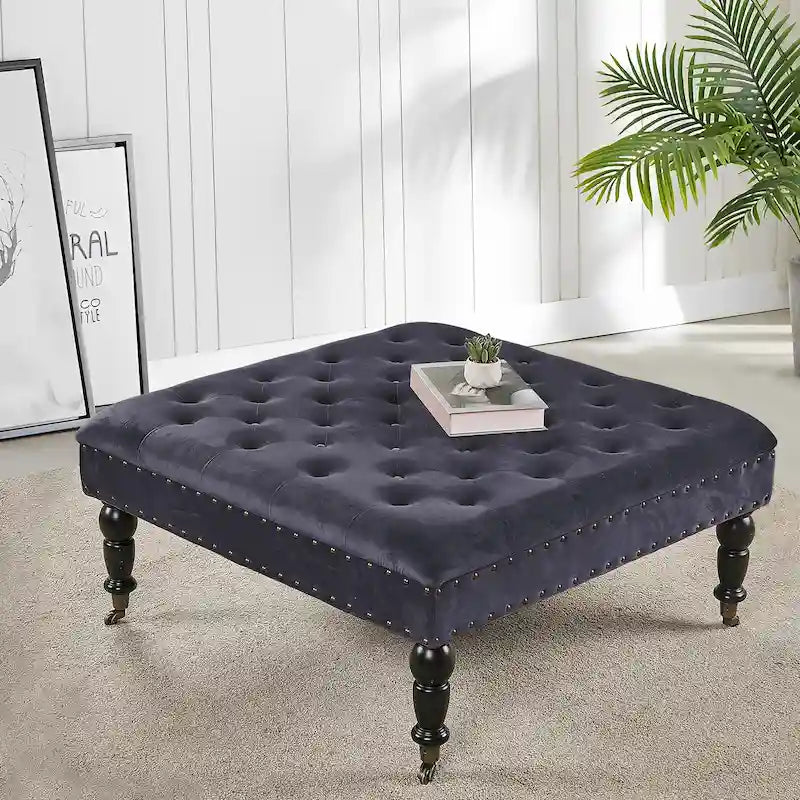 Supersoft Tufted Coffee Table Ottoman - 33 x 33 x 18