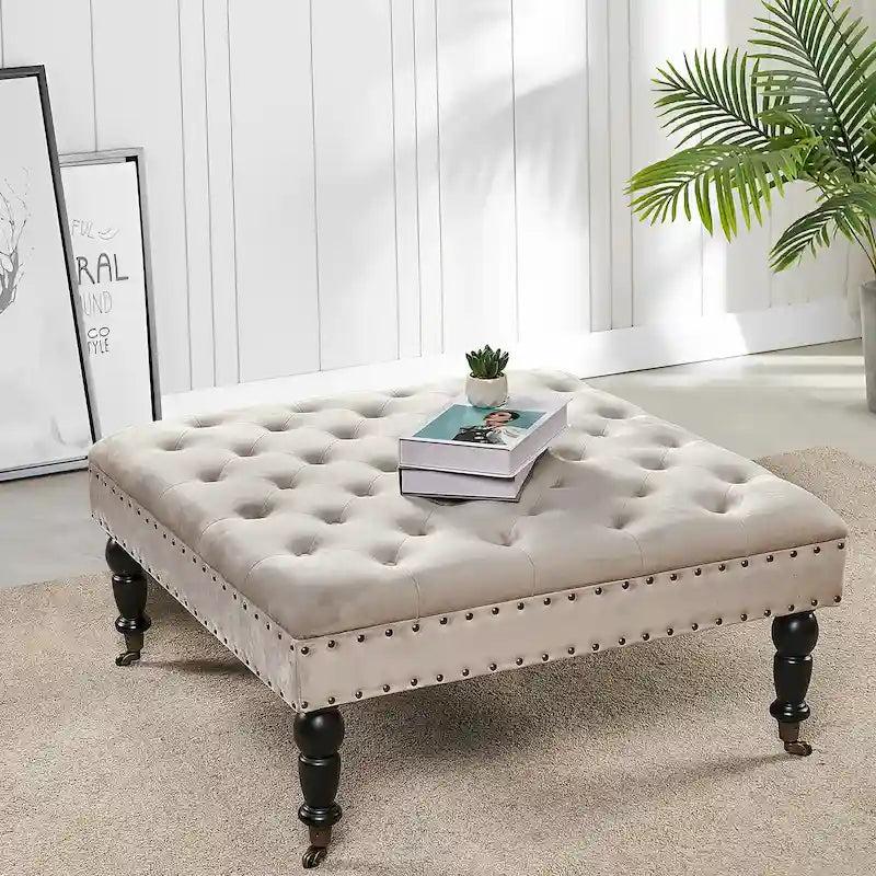 Supersoft Tufted Coffee Table Ottoman - 33 x 33 x 18