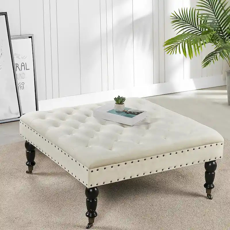 Supersoft Tufted Coffee Table Ottoman - 33 x 33 x 18