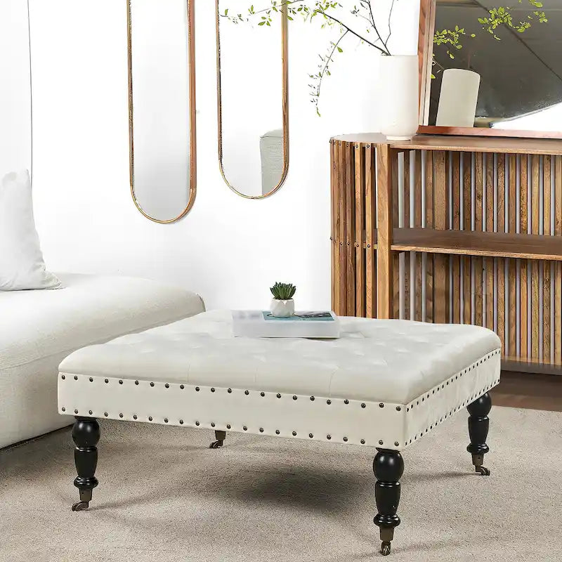 Supersoft Tufted Coffee Table Ottoman - 33 x 33 x 18