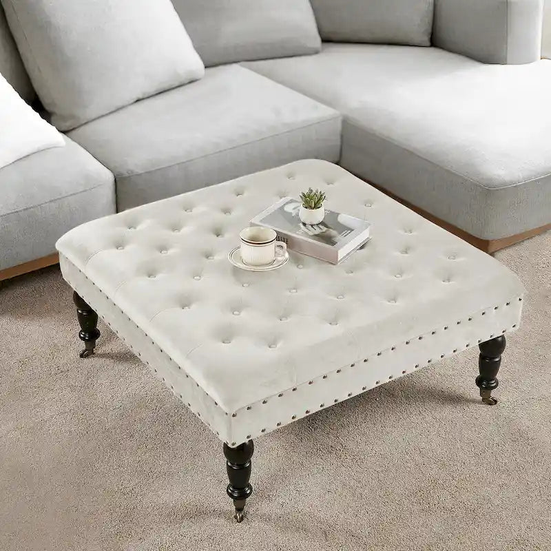 Supersoft Tufted Coffee Table Ottoman - 33 x 33 x 18