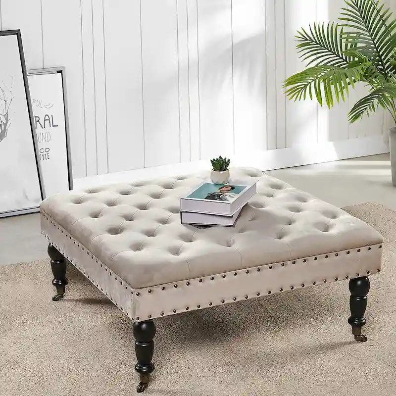 Supersoft Tufted Coffee Table Ottoman - 33 x 33 x 18