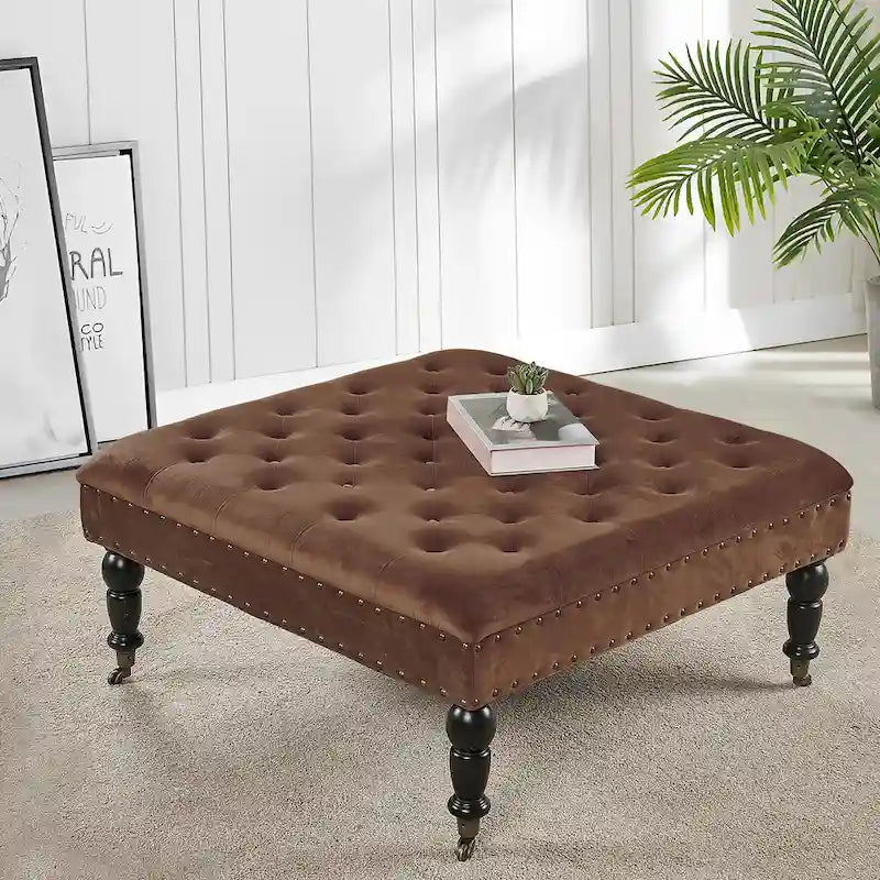 Supersoft Tufted Coffee Table Ottoman - 33 x 33 x 18