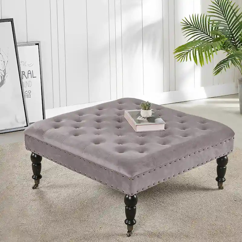 Supersoft Tufted Coffee Table Ottoman - 33 x 33 x 18