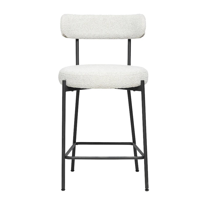 Boucle Counter Stool - Matte Black Steel Frame