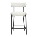 Boucle Counter Stool - Matte Black Steel Frame