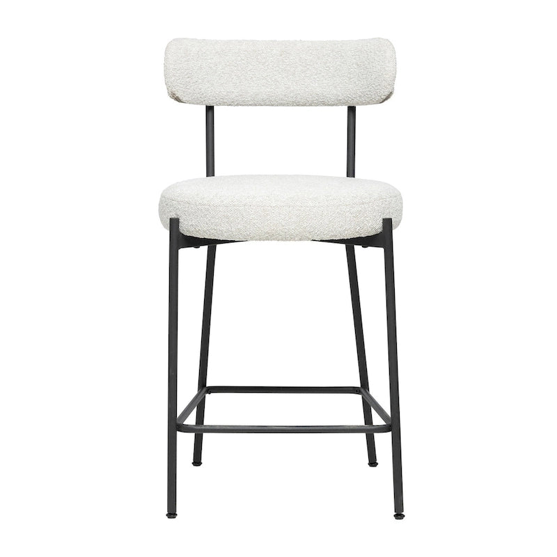 Boucle Counter Stool - Matte Black Steel Frame
