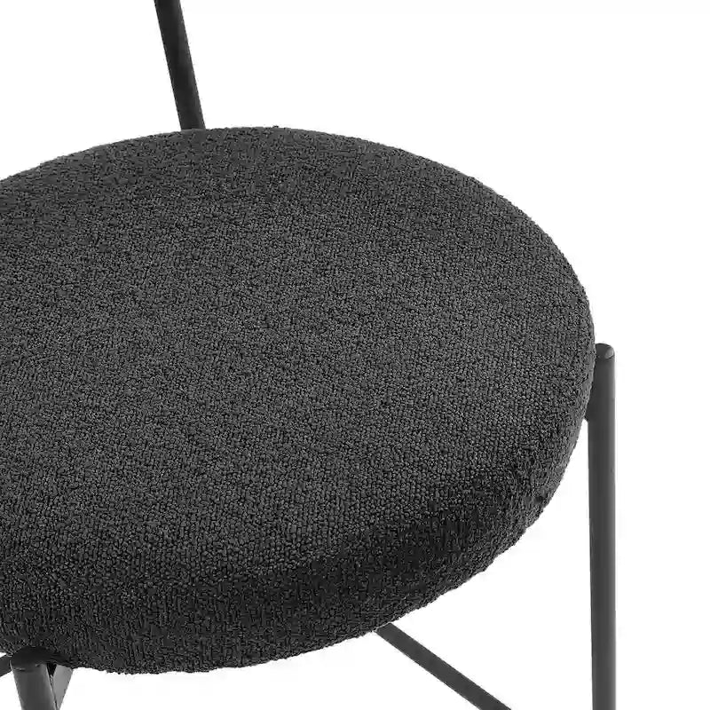Boucle Counter Stool - Matte Black Steel Frame