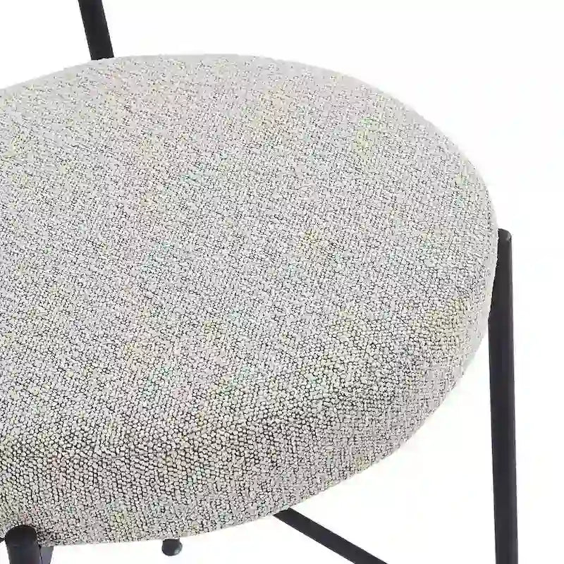 Boucle Counter Stool - Matte Black Steel Frame