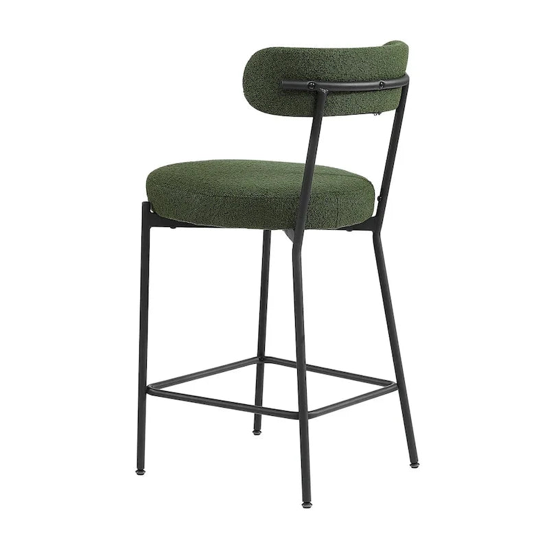 Boucle Counter Stool - Matte Black Steel Frame