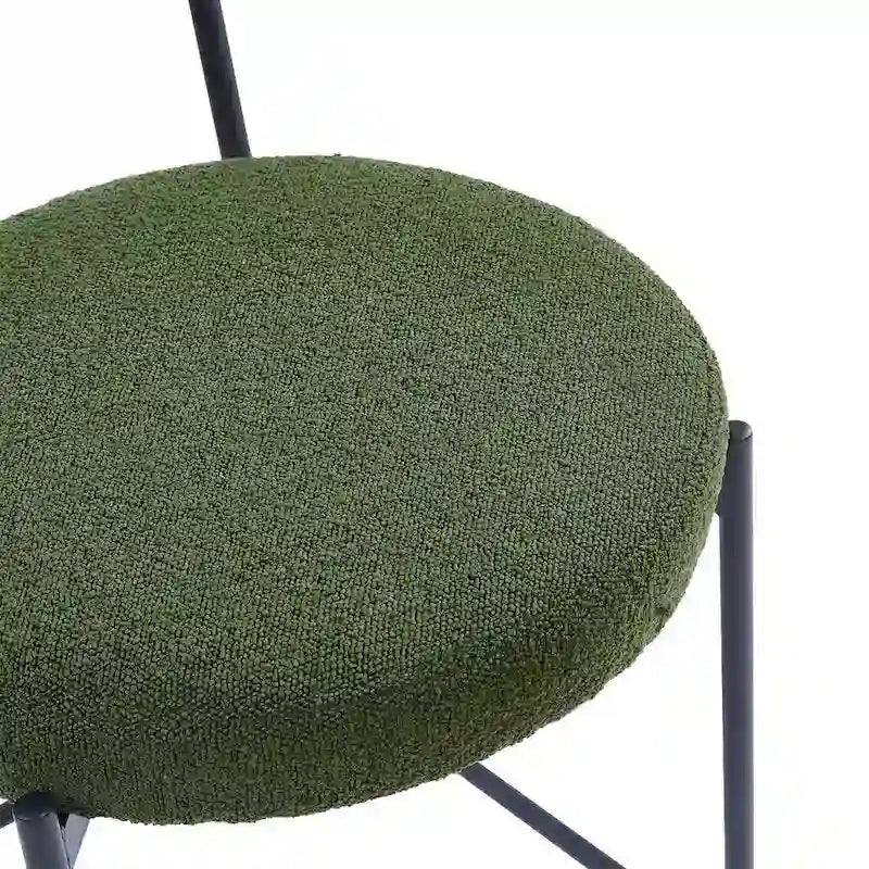 Boucle Counter Stool - Matte Black Steel Frame
