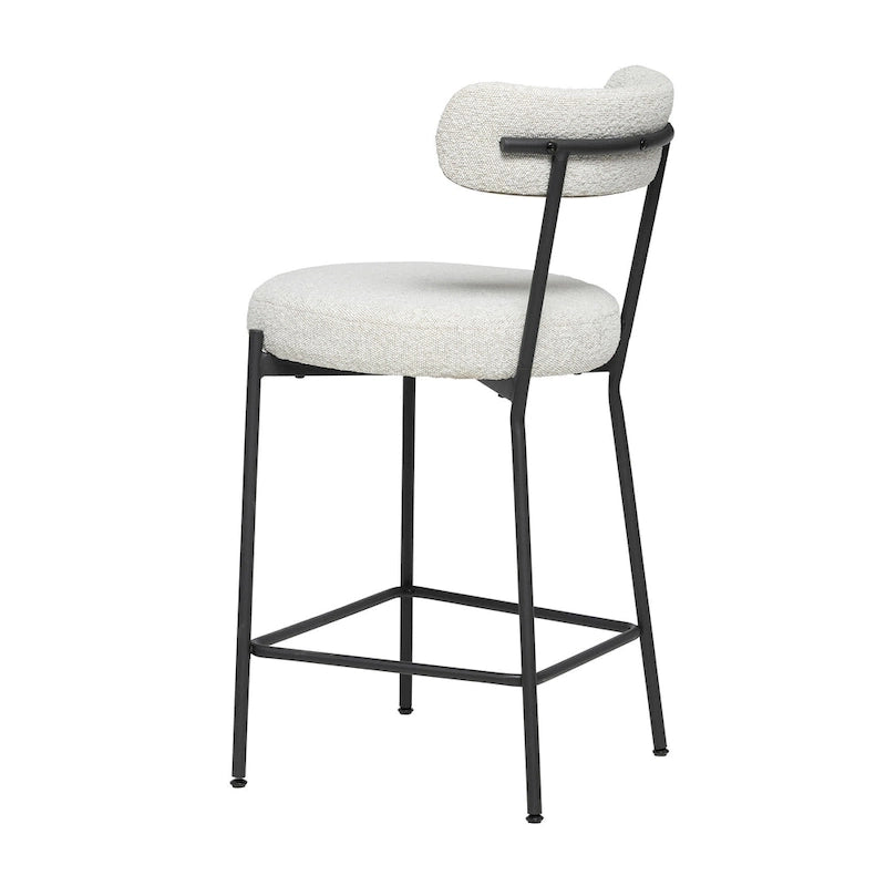 Boucle Counter Stool - Matte Black Steel Frame