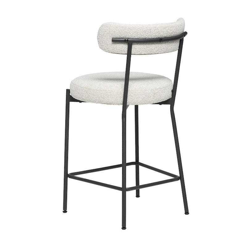 Boucle Counter Stool - Matte Black Steel Frame