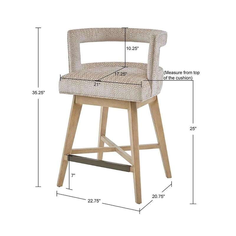 180-Degree Swivel Counter Stool with Auto-Return