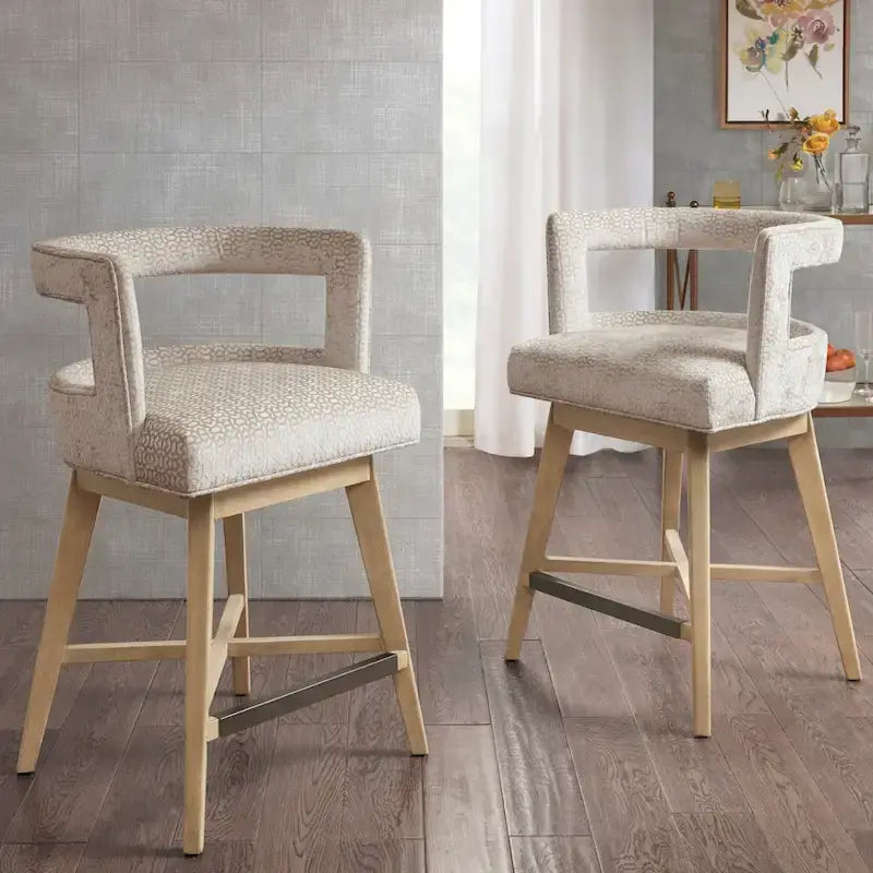 180-Degree Swivel Counter Stool with Auto-Return