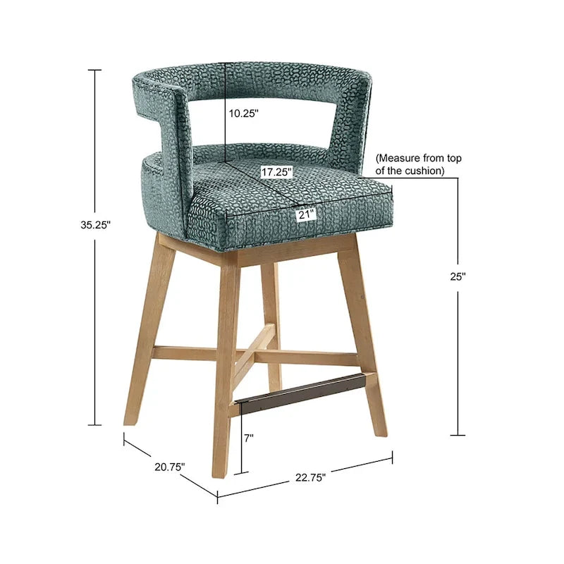 180-Degree Swivel Counter Stool with Auto-Return