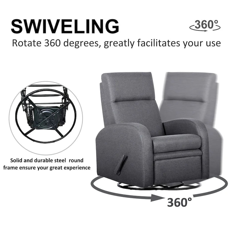 Manual Glider Recliner Rocker Swivel Accent Chair