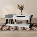 Contemporary White 49-Inch Lift-Top Coffee Table with Storage