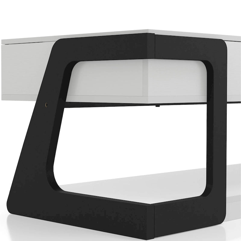 Contemporary White 49-Inch Lift-Top Coffee Table with Storage