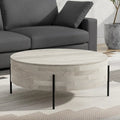 Modern Industrial Round Drum Coffee Table - 38" Diameter