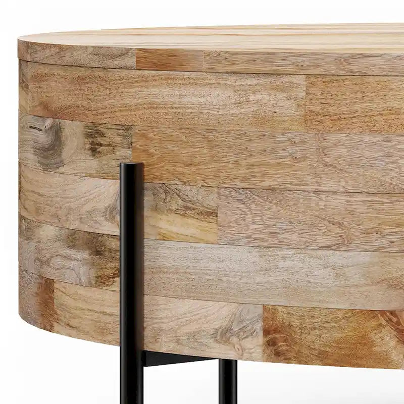 Modern Industrial Round Drum Coffee Table - 38" Diameter