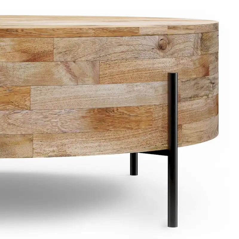 Modern Industrial Round Drum Coffee Table - 38" Diameter