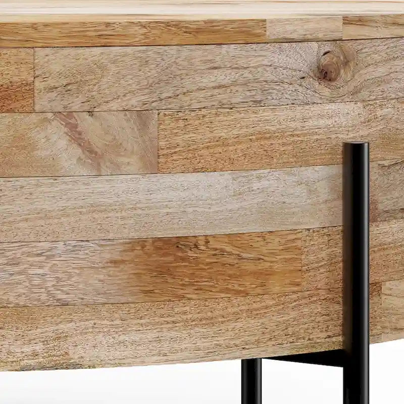 Modern Industrial Round Drum Coffee Table - 38" Diameter