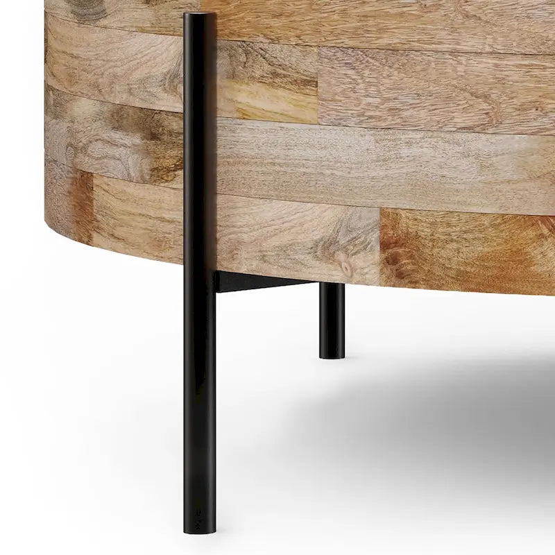 Modern Industrial Round Drum Coffee Table - 38" Diameter