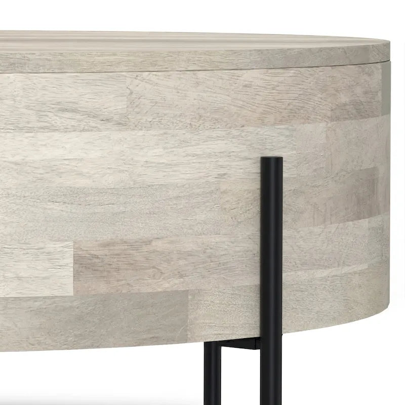 Modern Industrial Round Drum Coffee Table - 38" Diameter