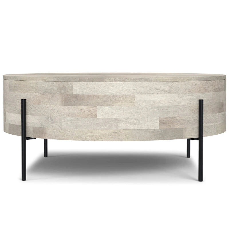 Modern Industrial Round Drum Coffee Table - 38" Diameter