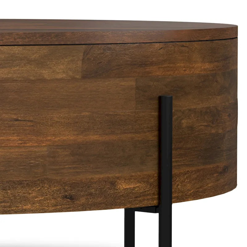 Modern Industrial Round Drum Coffee Table - 38" Diameter