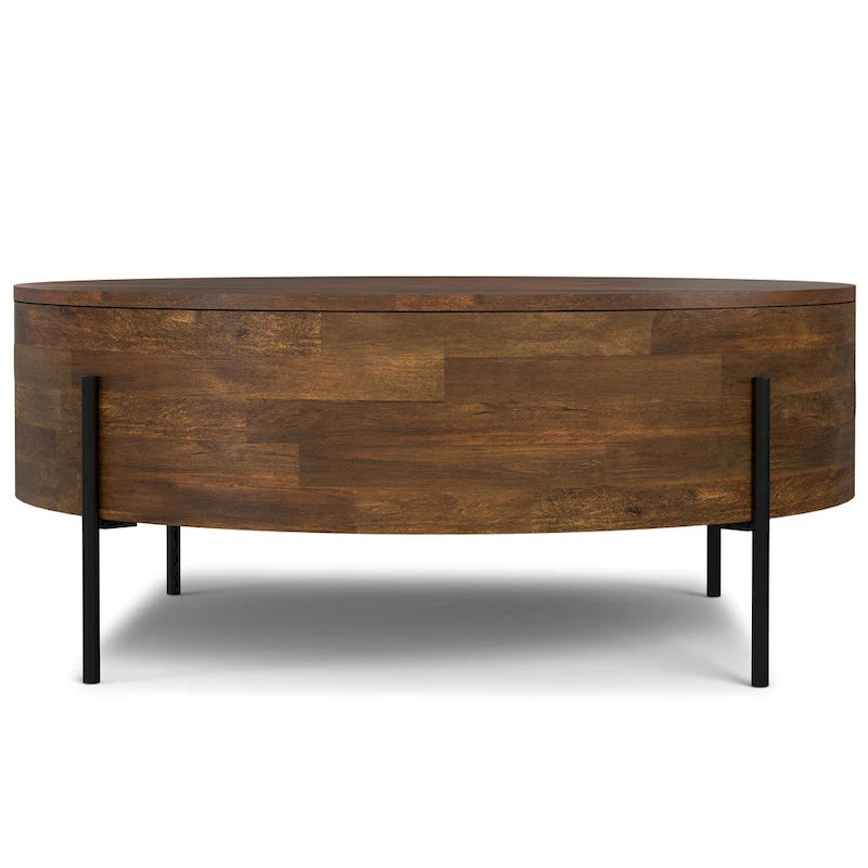 Modern Industrial Round Drum Coffee Table - 38" Diameter