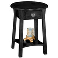 Mission Round End Table with Drawer - Solid North American Ash