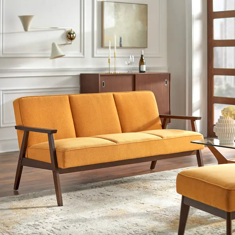 Mid-Century Modern Sofa with Angled Legs