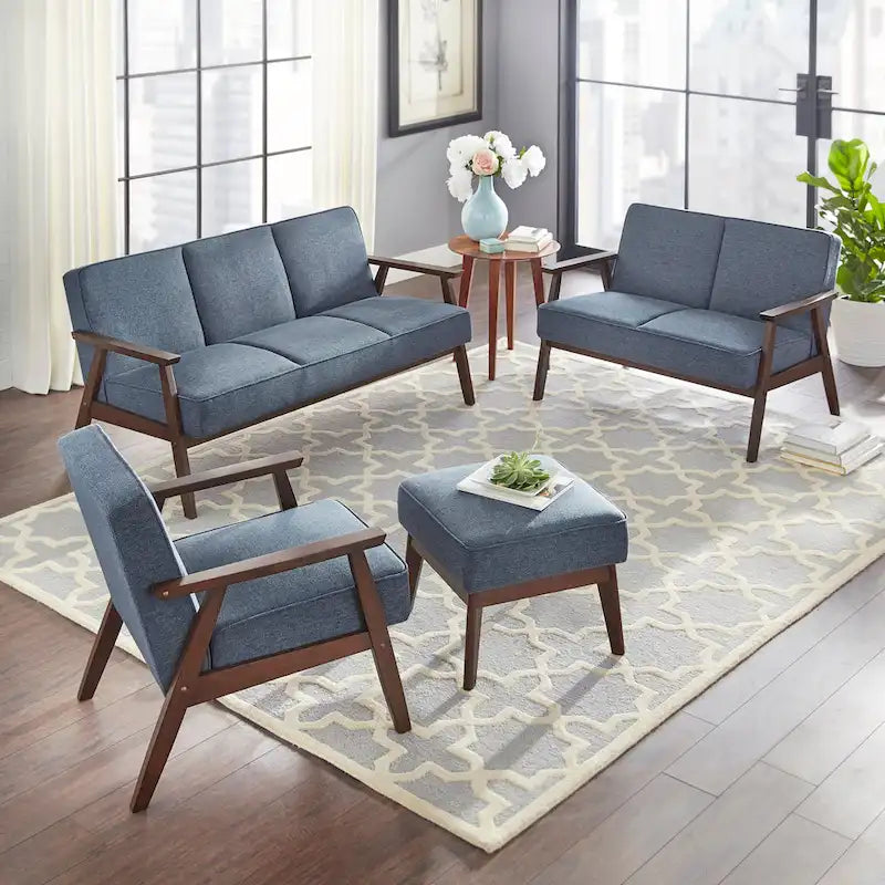 Mid-Century Modern Sofa with Angled Legs