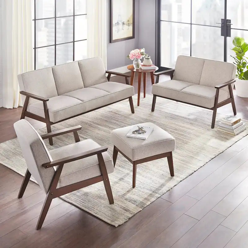 Mid-Century Modern Sofa with Angled Legs