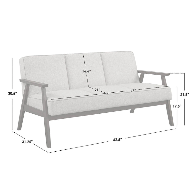 Mid-Century Modern Sofa with Angled Legs