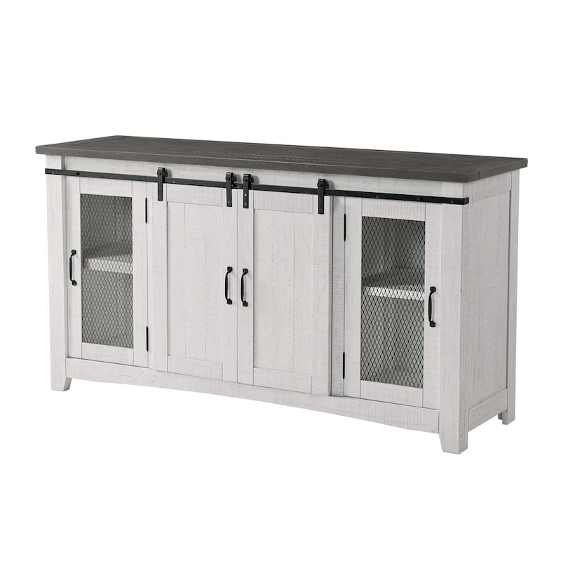 Rustic Farmhouse 65-Inch Wide Solid Wood TV Stand