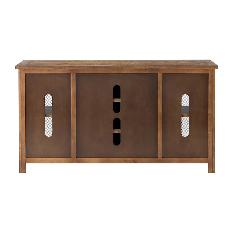 Rustic Farmhouse 65-Inch Wide Solid Wood TV Stand