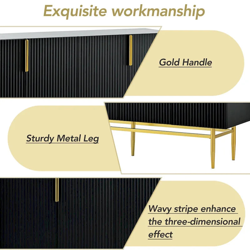Modern 4-door Sideboard Buffet Cabinet for Dining Room, Living Room, Bedroom, Hallway