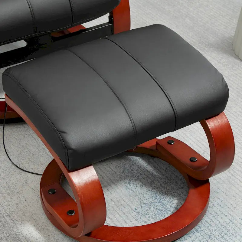 Electric Faux Leather Recliner Chair with Ottoman and Massage