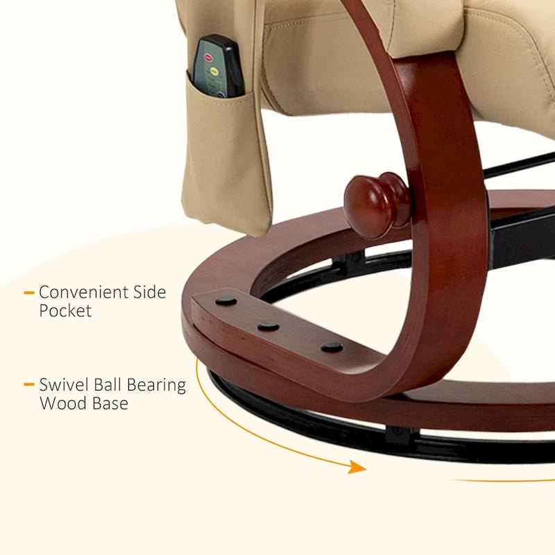 Electric Faux Leather Recliner Chair with Ottoman and Massage