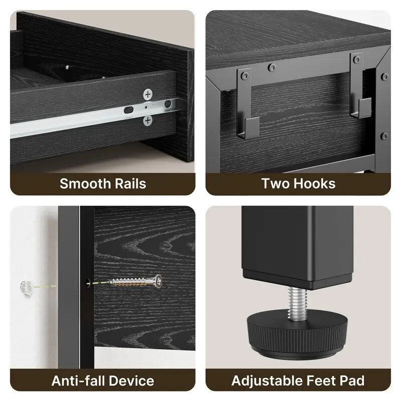 Multi-function Console Table with 2 Drawers, Entryway Sofa Table with 3 Tier Storage Shelves