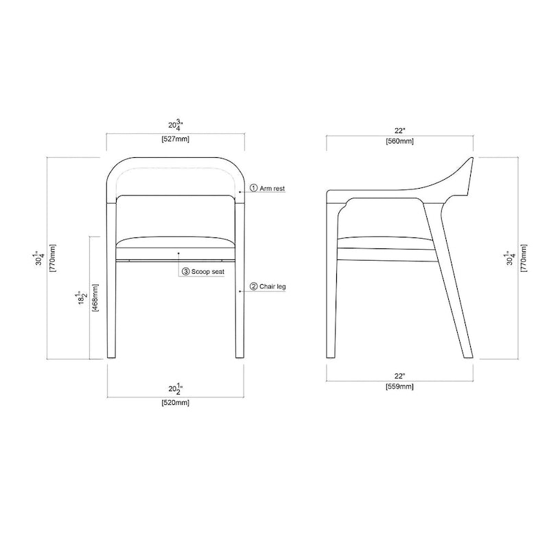Rubberwood Dining Armchairs